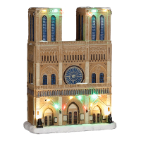 Luville Kersthuisje | Notre Dame op batterijen | Multicolor | 26 cm LLU10094