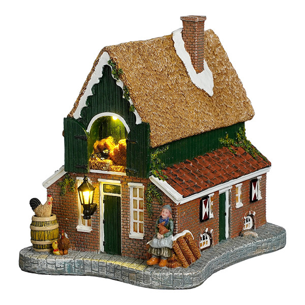 Luville Kersthuisje | Oudhollandse boederij op batterijen | Warm wit 16.5 cm LLU10167 - 1