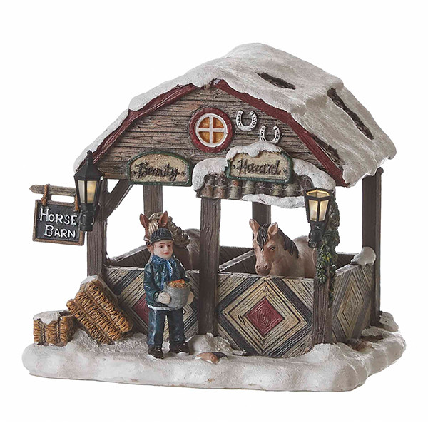 Luville Kersthuisje | Paardenstal op batterijen | 20 lumen | Warm wit | 11.5 cm LLU10043 - 1
