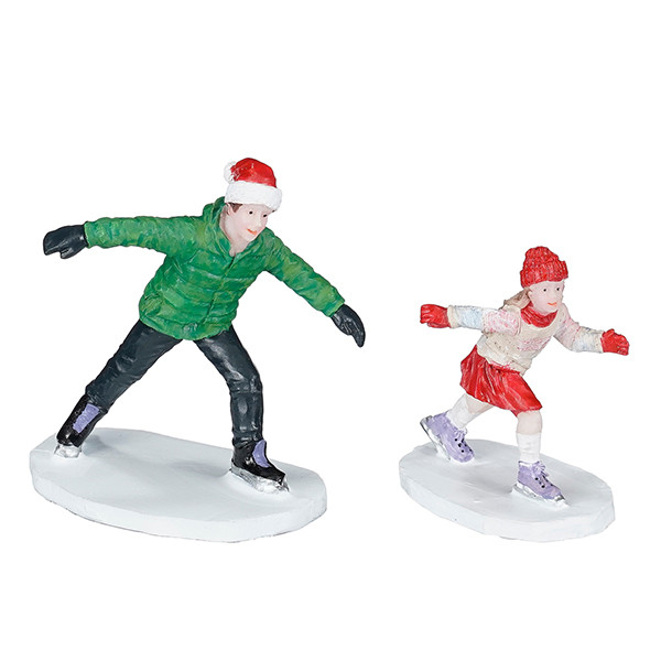 Luville Kersthuisje | Schaatsen en meisje | 6 cm LLU10255 - 1