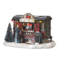 Luville Kersthuisje | Snoep Appels Kraam op batterijen | 20 lumen | Multicolor | 10 cm LLU10050