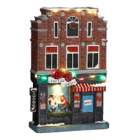 Luville Kersthuisje | Tattoo shop op batterijen | Multicolor | 25 cm LLU10092
