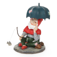 Luville Kersthuisje | Vissende kabouter | 6.5 cm LLU10259