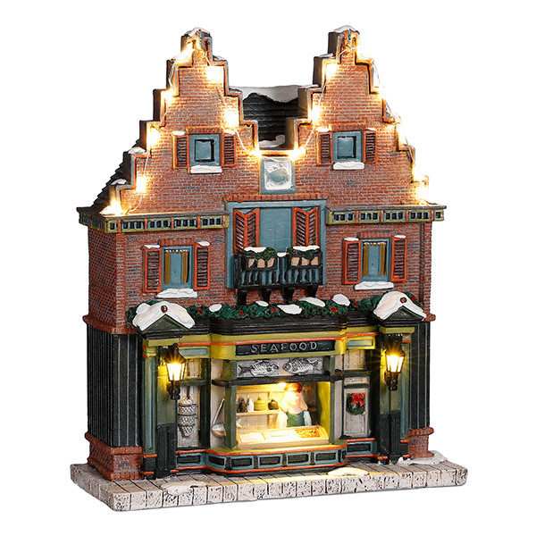 Luville Kersthuisje | Viswinkel op batterijen | Warm wit | 25 cm LLU10091 - 1
