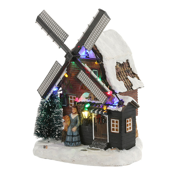 Luville Kersthuisje | Windmolen op batterijen | 30 lumen | Multicolor | 21 cm LLU10036 - 1