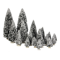 Luville Kersthuisje | Wintergroene boom assorti | 22 cm | 21 stuks LLU10292