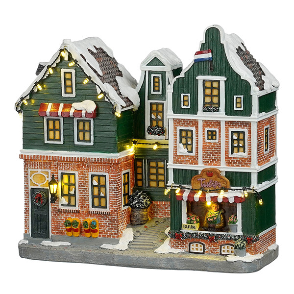 Luville Kersthuisje | Zaandam op batterijen | 20 lumen | Warm wit | 25 cm LLU10217 - 1