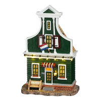 Luville Kersthuisje | Zaanse Schans facade 3 op batterijen | Warm wit | 23 cm LLU10162
