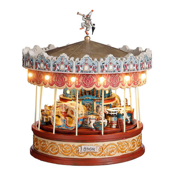 Luville Kersthuisje Efteling | Anton Pieck carrousel op batterijen | Warm wit | 25 cm LLU10084 - 1