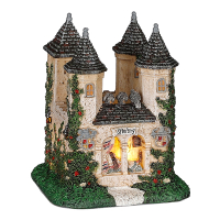 Luville Kersthuisje Efteling | Kasteel van Doornroosje op batterijen | Warm wit | 11 cm LLU10100