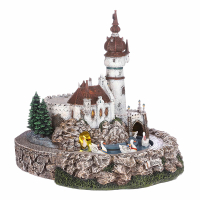 Luville Kersthuisje Efteling | Zes zwanen rondom kasteel | 3 lumen | Warm wit | 27.5 cm LLU10067