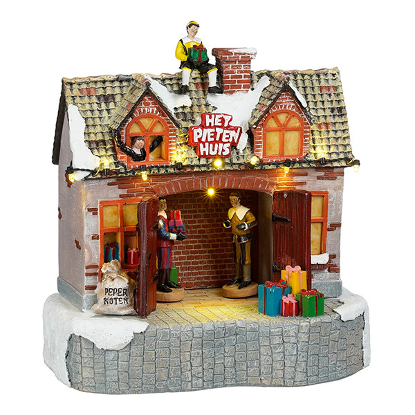 Luville Sinterklaas | Het Pieten Huis | 20,5 x 12,5 x 22,5 cm | Warm wit LLU10199 - 1