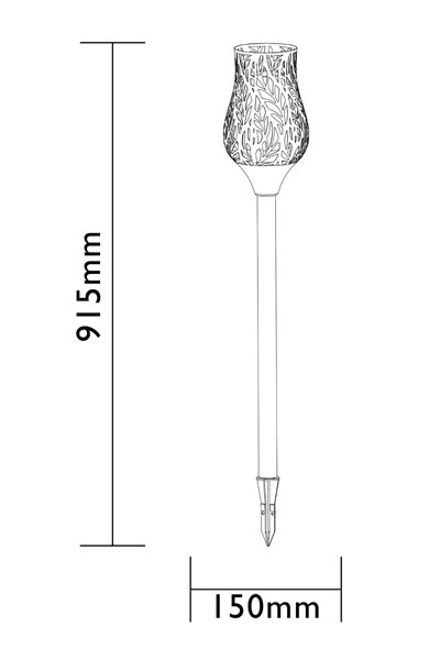 Sokkellamp buiten op batterij (Luxform, Flame Torch Tulip) LLU00010 - 2