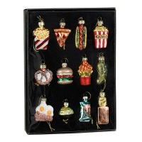 Mica Decorations Decoratie Ornament Fastfood | Set van 12 | 22,5 x 16,5 x 3,5 cm | Goud LBB00274