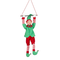 Mica Decorations Elf Hangend | Beweging en muziek op batterijen | 18 x 10 x 65 cm | Groen LBB00287