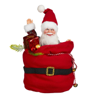Mica Decorations Kerstman | Beweging en muziek op batterijen | 28 x 20 x 30 cm | Rood LBB00293