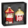 Mica Decorations Ornament Popcorn Karretje | Set van 2 | 13,5 x 12,5 x 6 cm | Rood LBB00284 - 1