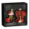 Mica Decorations Ornament Strik Laars | Set van 2 | 13,5 x 12,5 x 6 cm | Rood LBB00280 - 1