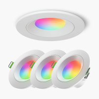 Nanoleaf Essentials Smart Downlight | Ø 7,6 cm | RGB + 2700-6500K | WiFi | 8.5W | 4 stuks LNA00101