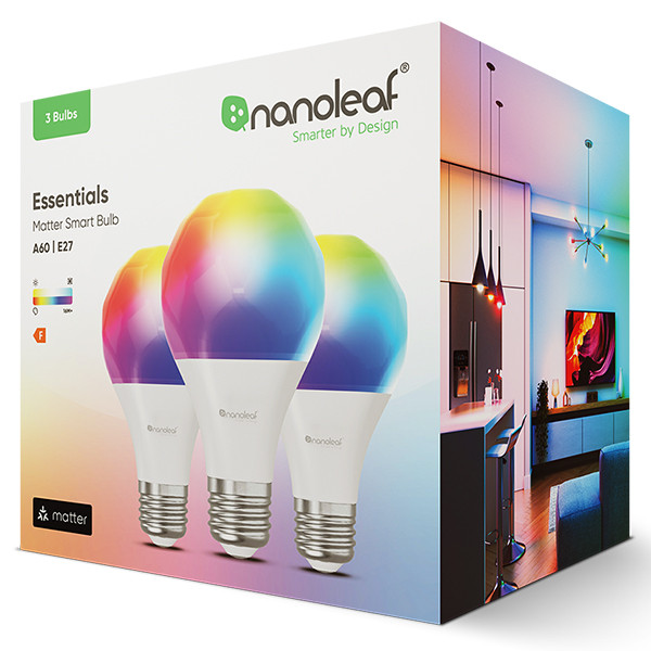 Nanoleaf Essentials Smart lamp E27 | 8.5W | RGB + 2700-6500K | 3 stuks  LNA00050 - 1