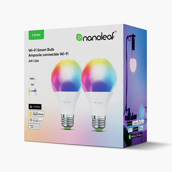 Nanoleaf Matter Smart lamp E27 | Peer A19 | RGB + 2700-6500K | 1100 lumen | 9W | 2 stuks  LNA00077 - 5