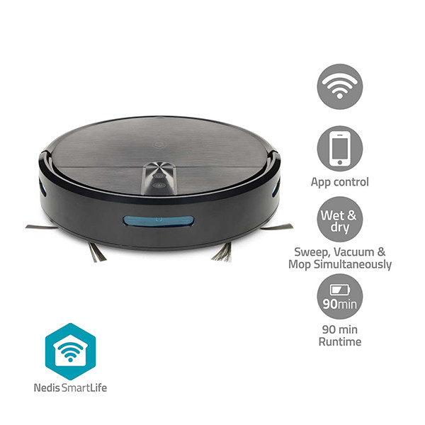 Nedis Robotstofzuiger | Willekeurige Navigatie | Zwart | WiFi (Tuya) LNE00238 - 4
