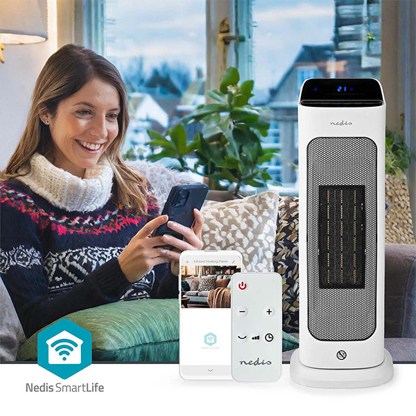 Nedis Slimme Ventilatorkachel | 2 Warmte Standen | Zwenkfunctie | WiFi (Tuya) | Wit | 2000W LNE00207 - 5