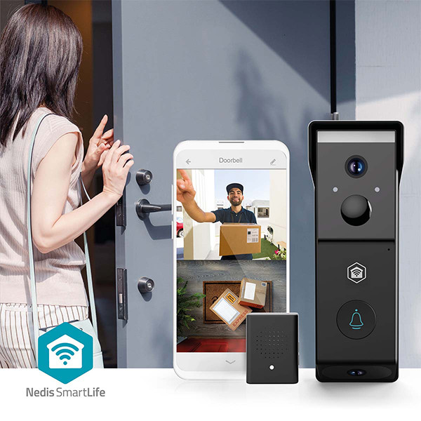 Nedis Slimme dual cam deurbel inclusief gong | Batterijvoeding | 2x 1080p | Zwart | IP54 | WiFi (Tuya) LNE00214 - 5