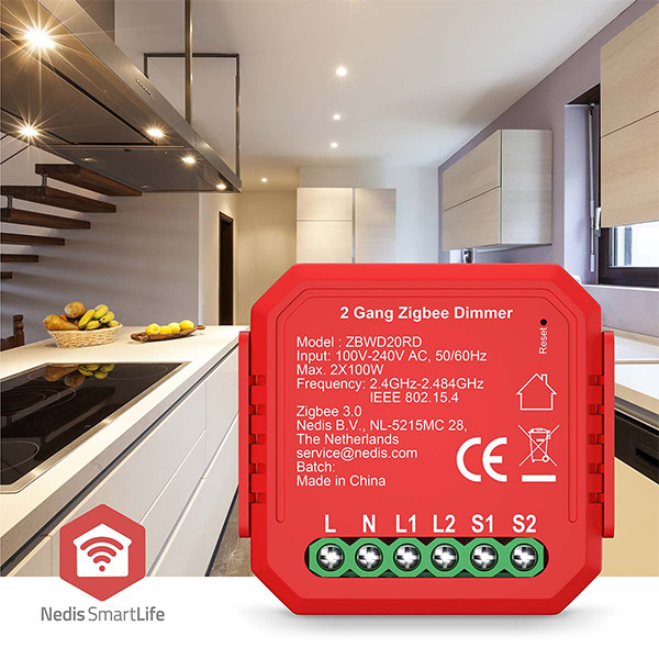 Nedis Slimme inbouwmodule | Dubbele Triac Dimmer | Zigbee | 2x100W LNE00248 - 4