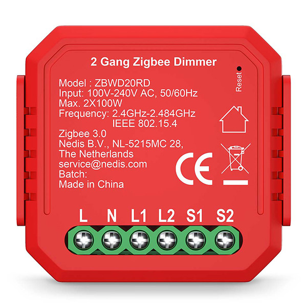 Nedis Slimme inbouwmodule | Dubbele Triac Dimmer | Zigbee | 2x100W LNE00248 - 1