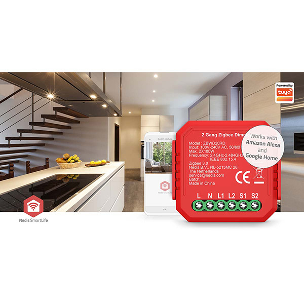 Nedis Slimme inbouwmodule | Dubbele Triac Dimmer | Zigbee | 2x100W LNE00248 - 6