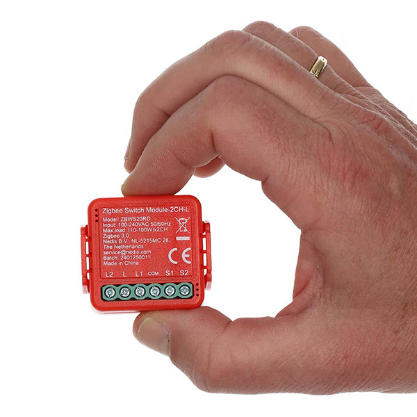 Nedis Slimme inbouwmodule | Dubbele schakelaar | Zigbee | 2x100W LNE00249 - 2