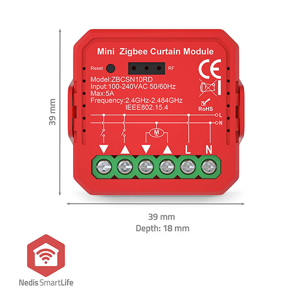 Nedis Slimme inbouwmodule | Rolluiken/jaloezieën | Zigbee | 1000W LNE00240 - 9
