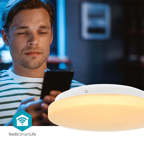 Nedis Slimme plafondlamp | Rond | Ø 26 cm | RGB + 2700-6500K | Wit | WiFi (Tuya) | 18W LNE00225 - 5