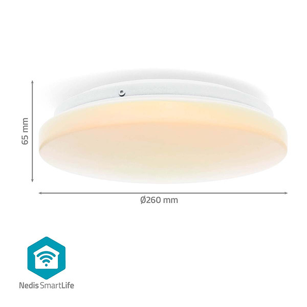 Nedis Slimme plafondlamp | Rond | Ø 26 cm | RGB + 2700-6500K | Wit | WiFi (Tuya) | 18W LNE00225 - 9