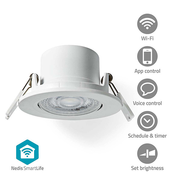 Nedis Slimme plafondlamp | Rond | Ø 52 mm | 2700-6500K | Wit | WiFi (Tuya) | 4.8W LNE00226 - 4