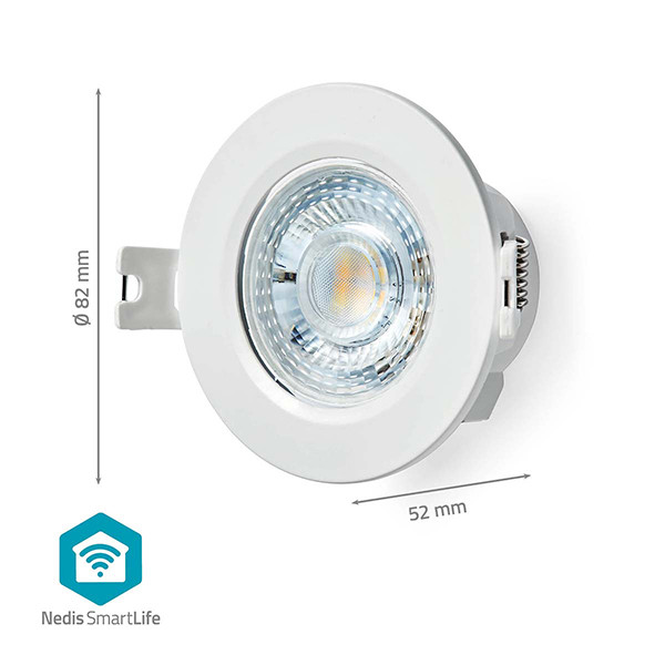 Nedis Slimme plafondlamp | Rond | Ø 52 mm | 2700-6500K | Wit | WiFi (Tuya) | 4.8W LNE00226 - 9