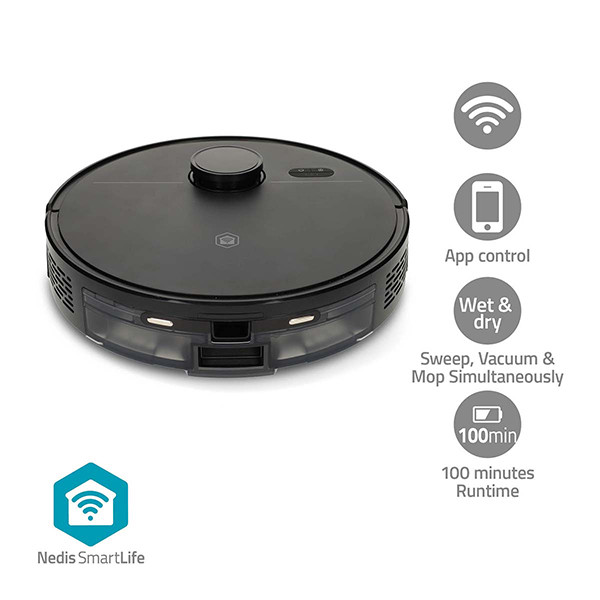 Nedis Slimme robotstofzuiger | Laser navigatie | Wi-Fi (Tuya) | Zwart LNE00237 - 4