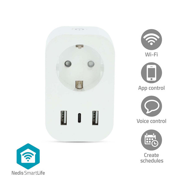 Nedis SmartLife Smart Plug met energiemeter | Max. 3680W | Wit (NL)  LNE00193 - 7