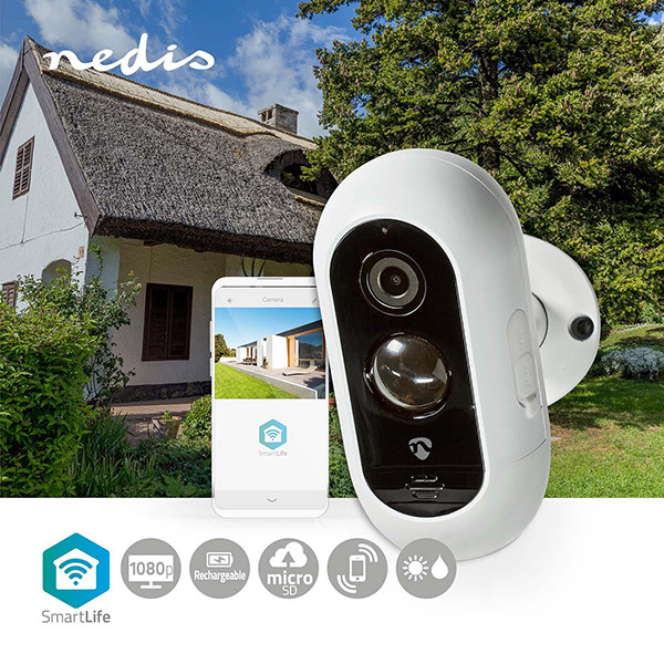 Nedis Smart beveiligingscamera | Full HD 1080p | IP65 | Wit  LNE00136 - 2