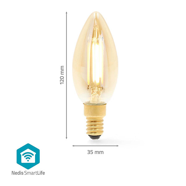 Nedis Smart lamp E14 | Kaars B35 | Goud | 1800-3000K | WiFi (Tuya) | 4.9W LNE00117 - 5