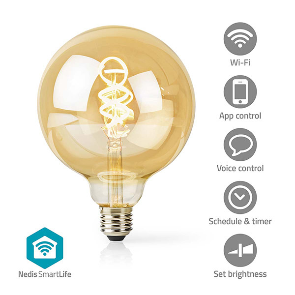 Nedis Smart lamp E27 | Globe G125 | Goud | 1800-6500K | WiFi (Tuya) | 4.9W LNE00230 - 3