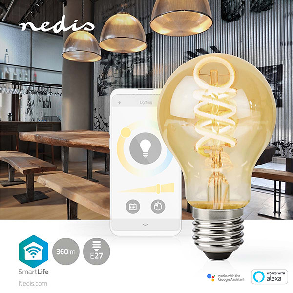 Nedis Smart lamp E27 | Peer A60 | Goud | 1800-6500K | WiFi (Tuya) | 4.9W LNE00229 - 3