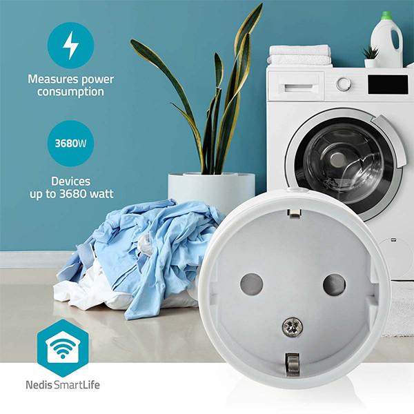Nedis Smart plug | inclusief energiemeter |  WiFi (Tuya) | Wit | 2500W | NL LNE00232 - 8