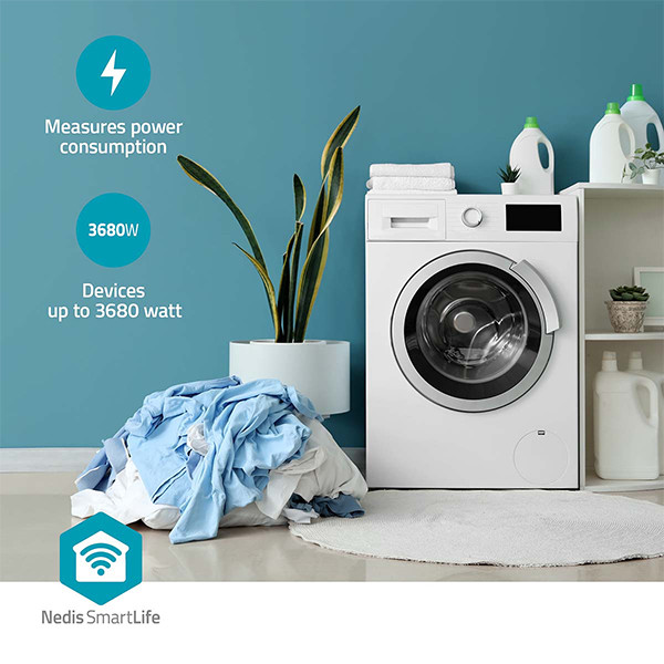 Nedis Smart plug | inclusief energiemeter | WiFi (Tuya) | Wit | 3680W | BE LNE00233 - 8