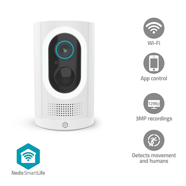 Nedis slimme camera | Batterijvoeding | 1296p | Wit | IP65 | WiFi (Tuya) LNE00210 - 4