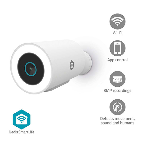 Nedis slimme camera | Netstroom | 1296p | Wit | IP65 | WiFi (Tuya) LNE00220 - 5