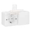 Niko Hydro dubbele wandcontactdoos horizontaal | IP55 | Opbouw | Wit LNI00008 - 1
