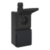 Niko Hydro dubbele wandcontactdoos verticaal | IP55 | Opbouw | Zwart