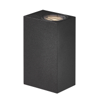 Nordlux Wandlamp | Up & Down | Asbol Square | 3000K | 350 lumen | IP44 | Zwart | 13.3W  LNO00501